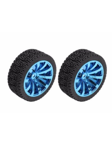 Rubber Wheels Azul 65x26mm - Pack of 2 | Rodas para Robôs