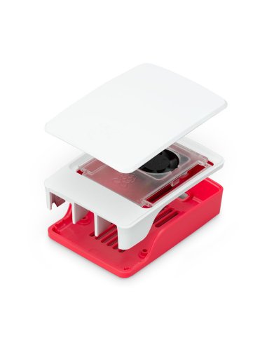 Caixa Oficial para Raspberry Pi 5 - Vermelha e Branca | Caixas Raspberry pi