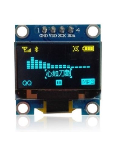 0.96inch OLED 128X64 Azul e Amarelo w/ SPI/I2C interfaces and vertical pinheader 4pin | LCD Grafico