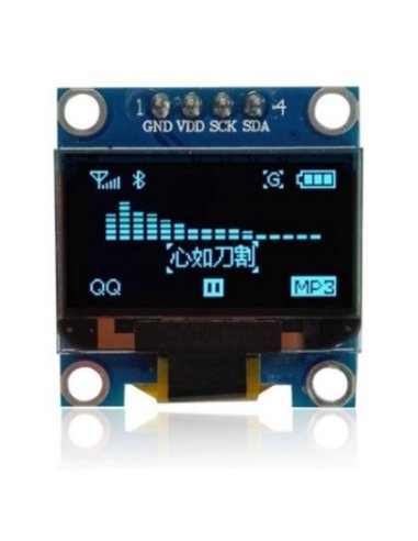 0.96inch OLED 128X64 Azul w/ SPI/I2C interfaces and vertical pinheader 4pin | LCD Grafico