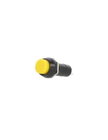 Interruptor de Pressão SPST-NO OFF-ON 100mA 250Vac Ø12mm para Painel - Amarelo | Push Button