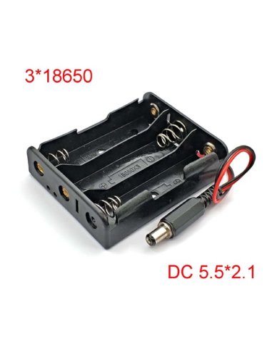 Suporte de Bateria 3x18650 com Conector DC