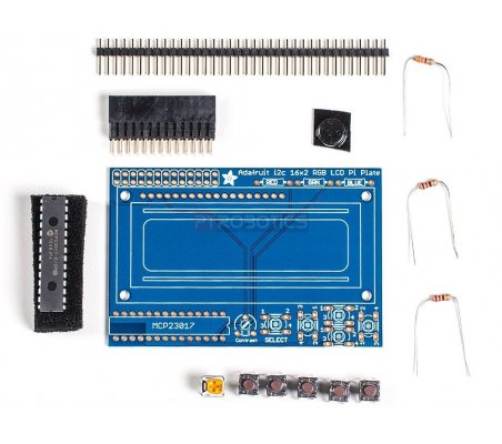 Adafruit Blue&Branco 16x2 LCD+Keypad Kit for Raspberry Pi