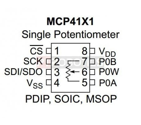 MCP4141-104 - 100K SPI Digital Potentiometer