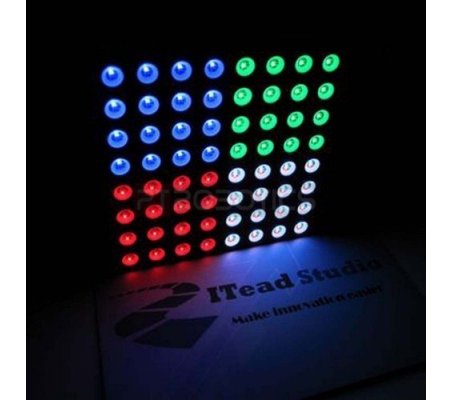 60MM Square 8x8 LED Matrix - RGB - Circle-Dot