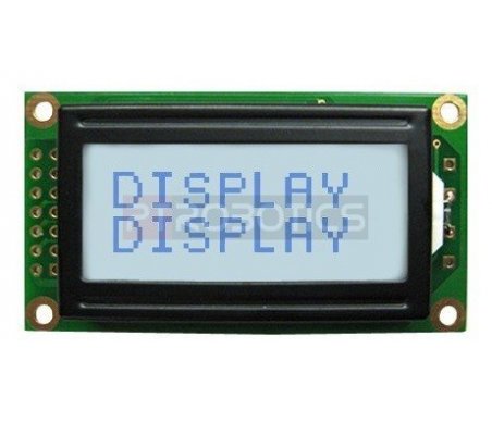 LCD 2x8 Branco 3.3V - NHD-0208BZ-FSW-GBW-33V3