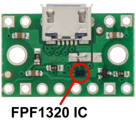 FPF1320 Power Multiplexer Carrier with USB Micro-B Connector
