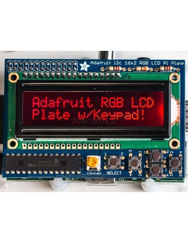 Adafruit RGB Negative 16x2 LCD+Keypad Kit for Raspberry Pi | LCD Alfanumerico