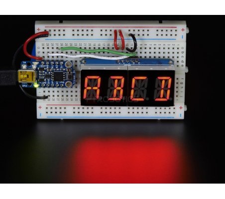 Quad Alphanumeric Display - Vermelho 0.54" Digits with I2C Backpack Adafruit