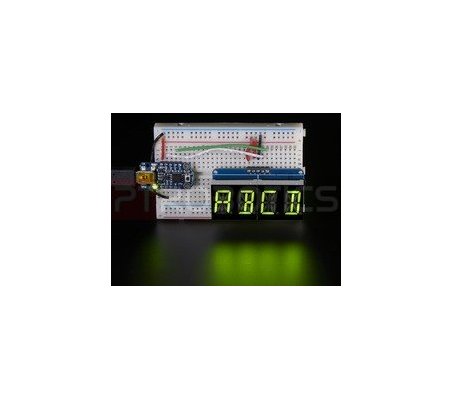 Quad Alphanumeric Display - Pure Verde 0.54" Digits with I2C Backpack Adafruit