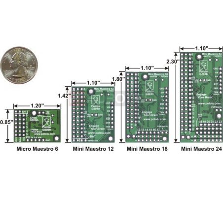 Mini Maestro 12-Channel USB Servo Controller Kit Pololu