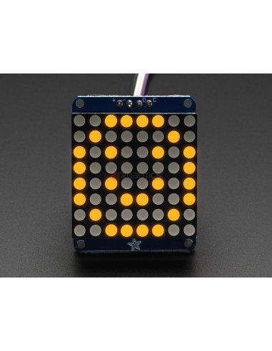 Adafruit Small 1.2 8x8 LED Matrix w/I2C Backpack - Amarelo | Matriz de Led