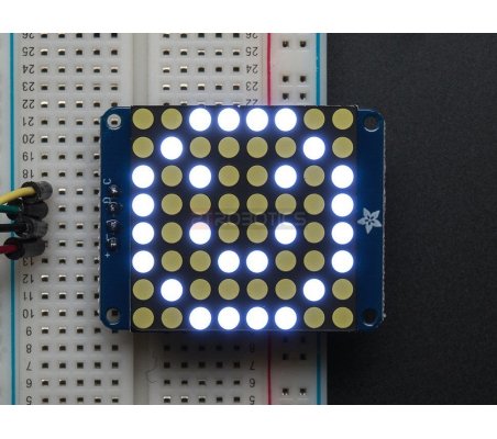Adafruit Small 1.2" 8x8 LED Matrix w/I2C Backpack - Ultra Bright Branco Adafruit