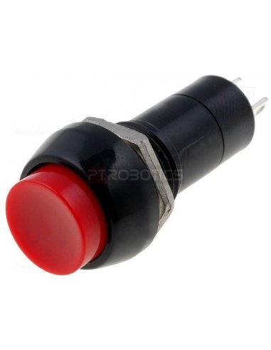 Interruptor de Pressão SPST-NO OFF-ON 100mA 250Vac Ø12mm para Painel - Vermelho | Push Button