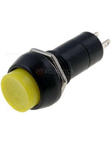 Interruptor de Pressão Momentâneo SPST-NO OFF-(ON) 100mA 250Vac Ø12mm para Painel - Amarelo | Push Button