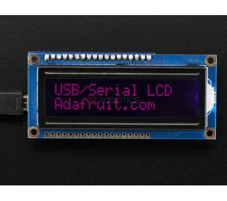 USB + Serial Backpack Kit with 16x2 RGB backlight negative LCD (RGB on Black) Adafruit