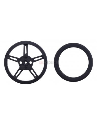 Pololu Wheel for FEETECH FS90R Micro Servo, 60×8mm Pair - Black