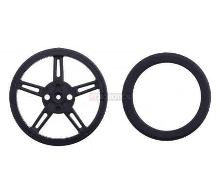 Pololu Wheel for FEETECH FS90R Micro Servo, 60×8mm Pair - Black