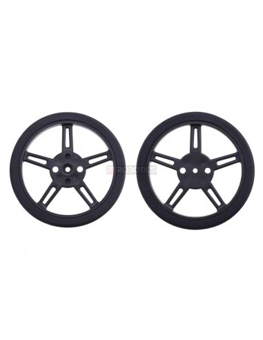 Pololu Wheel for FEETECH FS90R Micro Servo, 60×8mm Pair - Black | Rodas para Robôs