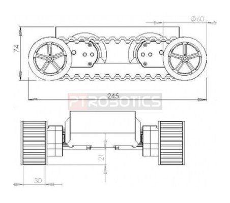 Rover 5 Tank Chassis (2 motors with 2 Encoders)