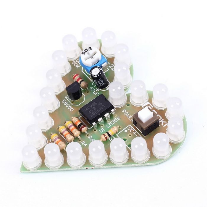 Kit de Eletrónica LED DIY - Coração